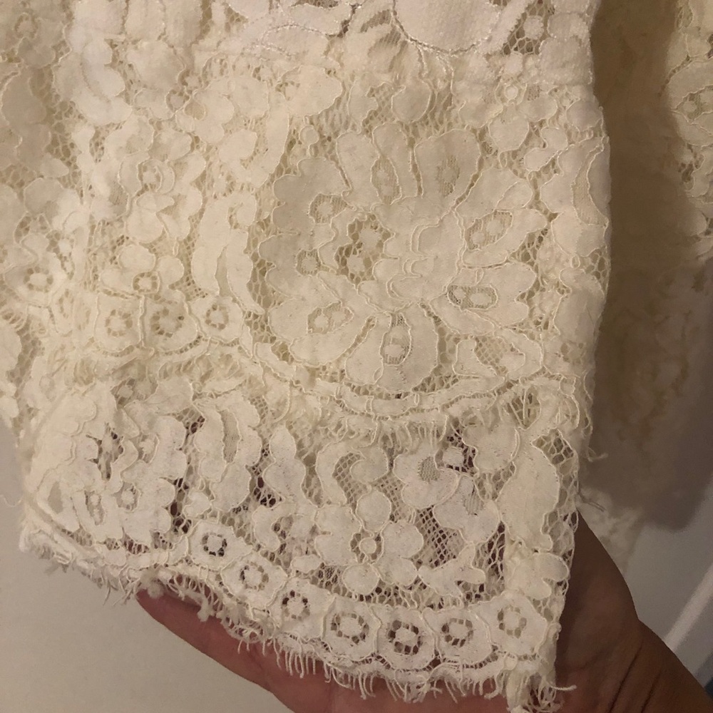 Robert Rodriguez Ivory Lace Tie-Neck Long Bell Sleeve Boho off White Blouse xs - Picture 5 of 11